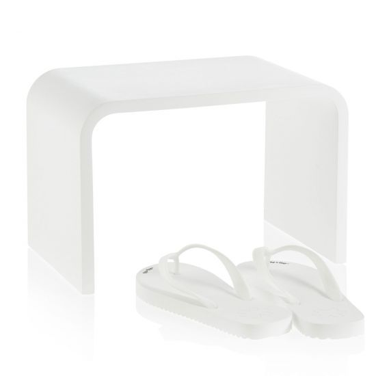 Подставка/табурет низкий, DECOR WALTHER (STONE SCH) 0974350   24,5 х33 х21,5 см, из материала Solid Surface, цвет белый