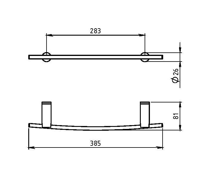 Полотенцедержатель короткий Novaservis Metalia 2 6226.0 хром