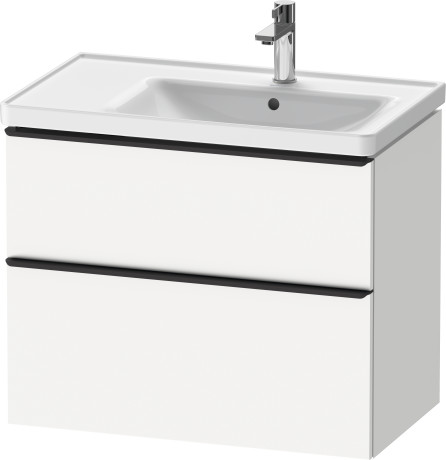 Тумба подвесная под раковину DURAVIT D-Neo DE435801818 784 мм х 452 мм, с выдвижным ящиком и выдвижным отделением, белый матовый