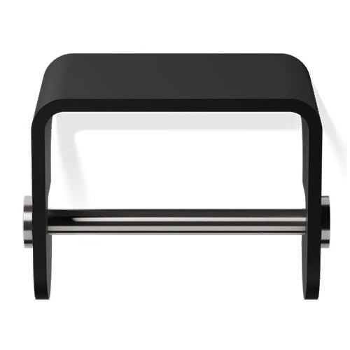 Держатель туалетной бумаги, подвесной, с полочкой DECOR WALTHER  Stone TPH 4    0974564    10 X 13 X 10 см, композит Solid Surface,  цвет: черный матовый/хром