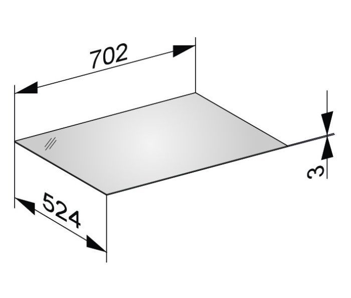 Декоративная верхняя крышка из кристаллина для боковой тумбы KEUCO EDITION 11 31322 279000 Белый матовый