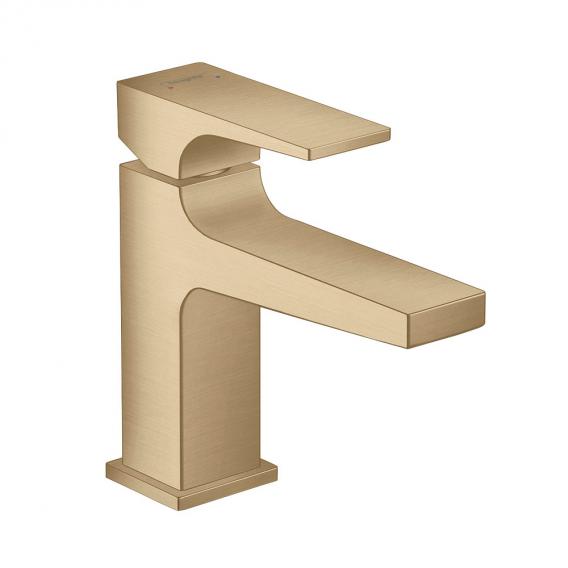 Смеситель для маленькой раковины Hansgrohe Metropol 32500140  со сливным донным клапаном Push-Open, шлифованная бронза