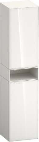 Шкаф-пенал высокий 2 дверцы, петли справа DURAVIT ZENCHA ZE1353R64840000 360 мм х 400 мм х 1900 мм, стекло белое/белый суперматовый