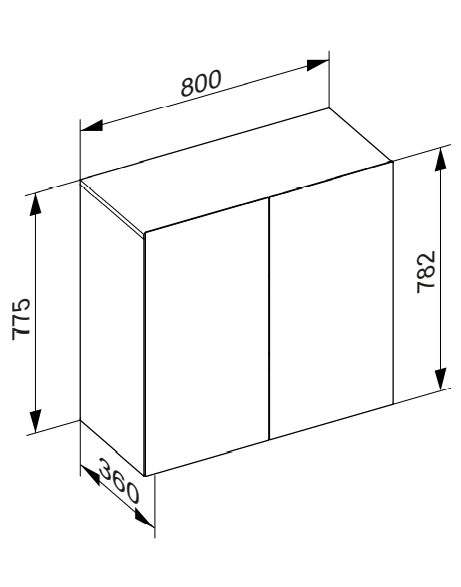 Средний шкаф KEUCO STAGELINE 32812 180000 360 мм х 800 мм х 782 мм, с 2 дверцами, с амортизаторами, кашемир/кашемир