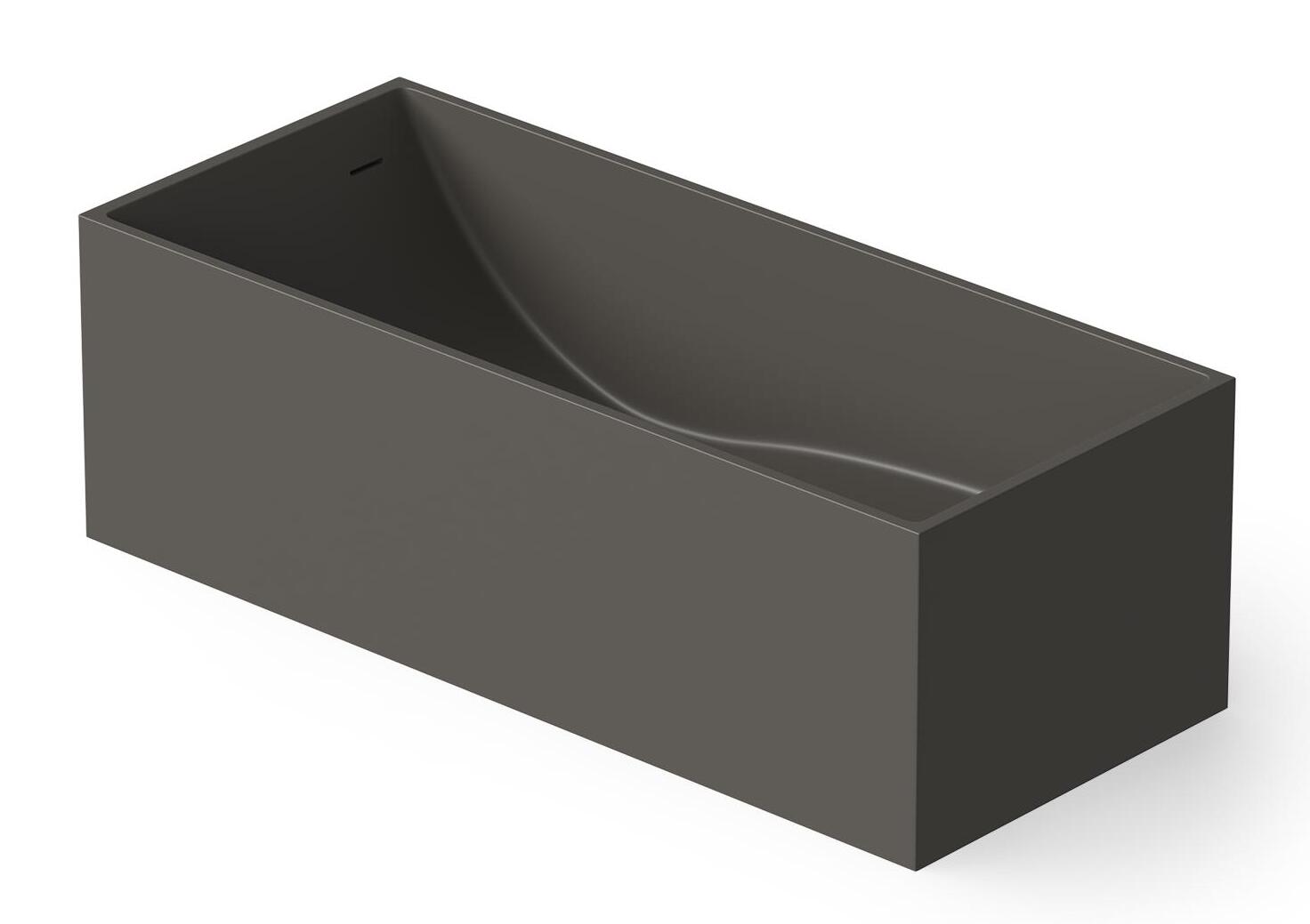 Ванна прямоугольная отдельностоящая из композита DEA DESIGN Modern DD8607 1800 5, размер 1800 мм х 760 мм х 580 мм, с сифоном и донным клапаном, цвет Графит Graphite №5