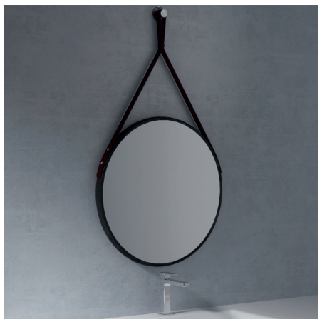 Зеркало круглое без подсветки для ванной комнаты BMT BLUES 4.0 801 423 060 03   600х600х35 мм,  чёрный матовый