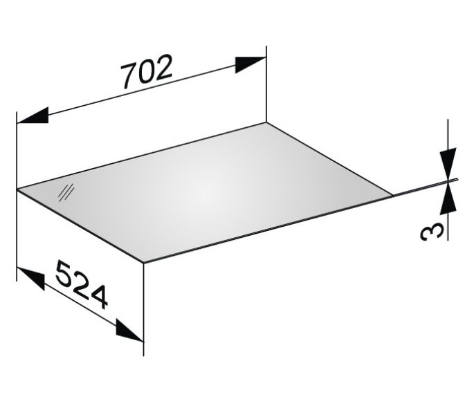 Декоративная верхняя крышка из кристаллина для боковой тумбы KEUCO EDITION 11 31322 289000 Кашемир матовый