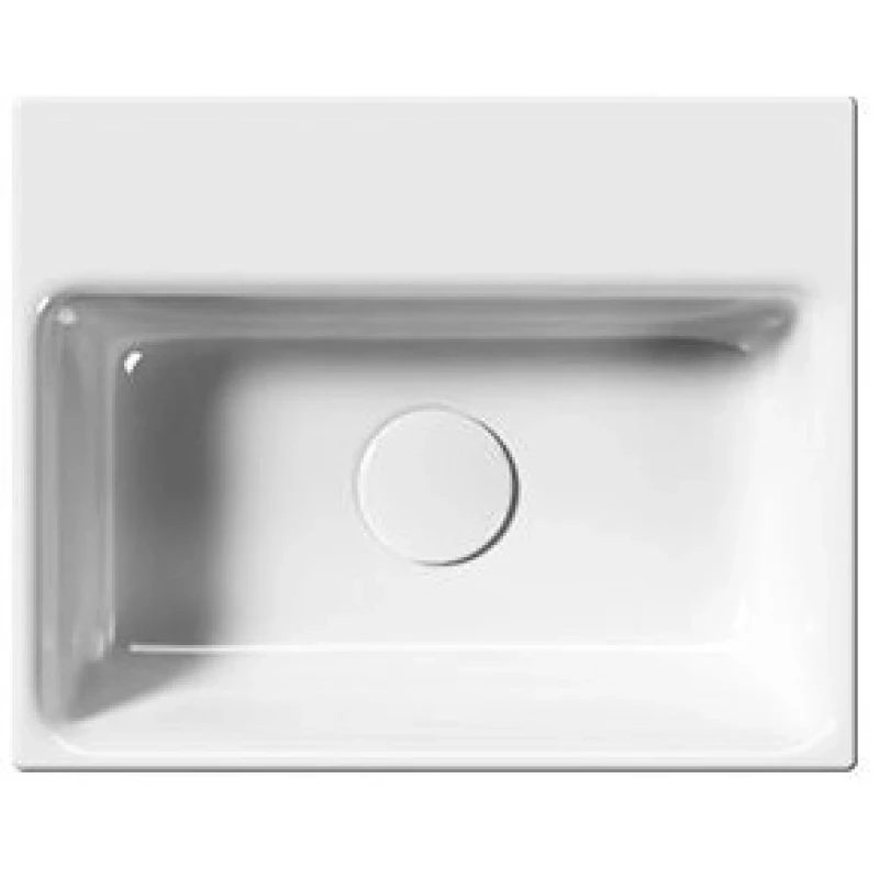 Раковина накладная/подвесная GSI NUBES 9684111 400 мм х 320 мм, с отверстием под смеситель, без перелива, с площадкой, белая глянцевая