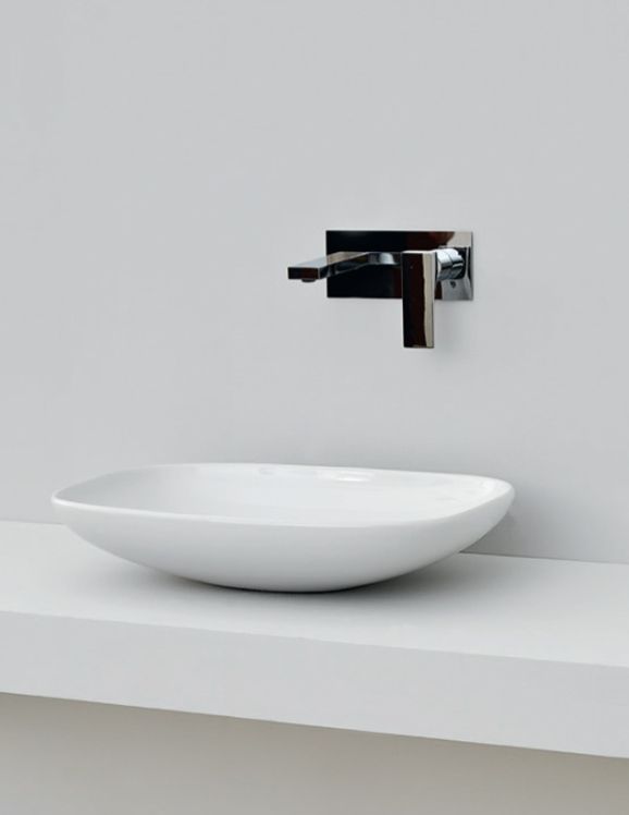 Раковина накладная ARTCERAM LA FONTANA LFL006 01 00 550 мм х 400 мм, без отверстия под смеситель, без перелива, белый глянцевый (Снято с производства)
