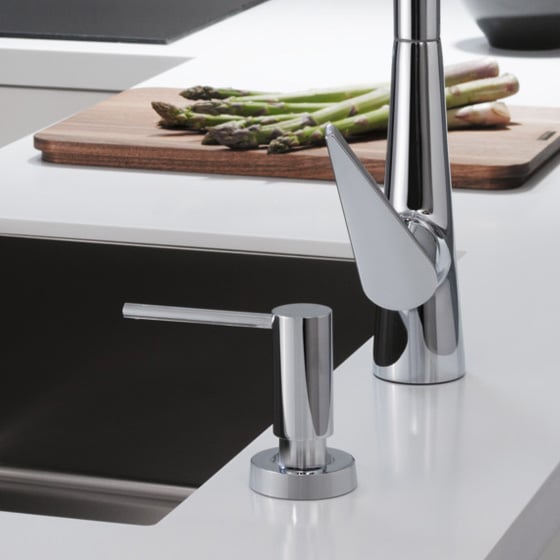 Диспенсер для моющего средства HANSGROHE A41 40438340 цвет Шлифованный чёрный хром