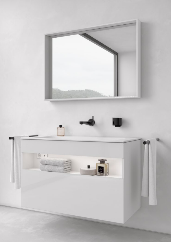 Смеситель однорычажный для раковины 59516 371301 вылет 241 мм, DN 15, чёрный матовый