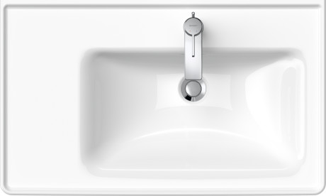 Раковина встраиваемая ассиметричная Duravit D-Neo 2370800000 800 мм х 480 мм, с переливом, с отверстием под смеситель, белая