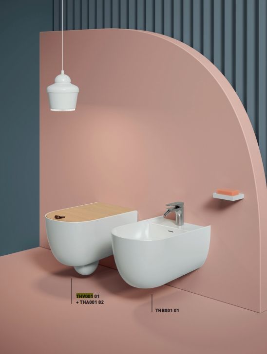 Биде подвесное ARTCERAM THE ONE THB001 01 00 520 мм х 350 мм, с 1 отверстием под смеситель, c креплением, белое гялнцевое