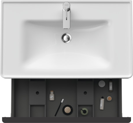 Тумба подвесная под раковину DURAVIT D-Neo DE425505353 784 мм х 452 мм, с одним выдвижным ящиком, каштан тёмный