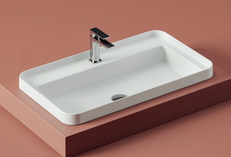 Раковина прямоугольная накладная/встраиваемая ARTCERAM FUORI SCALA TFL035 17 00   800х450 мм, с 1 отверстием под смеситель, без перелива, чёрная матовая