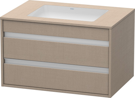 Тумба подвесная под раковину Duravit Ketho KT685407575 с двумя выдвижными ящиками, лён (изделие снято с производства)