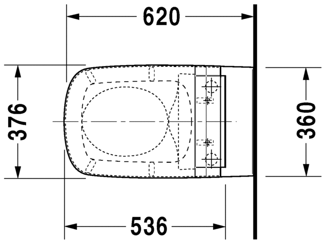 Унитаз подвесной Duravit DuraStyle 25375900001 с вертикальным смывом, для SensoWash, c покрытием WonderGliss, белый