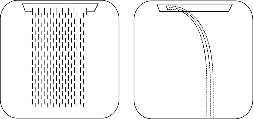 Верхний душ с подсветкой для подвесного потолка DREAM/2 RGB LIGHTS H38905.030 570 мм х 470 мм, с 2 режимами струи, Хром