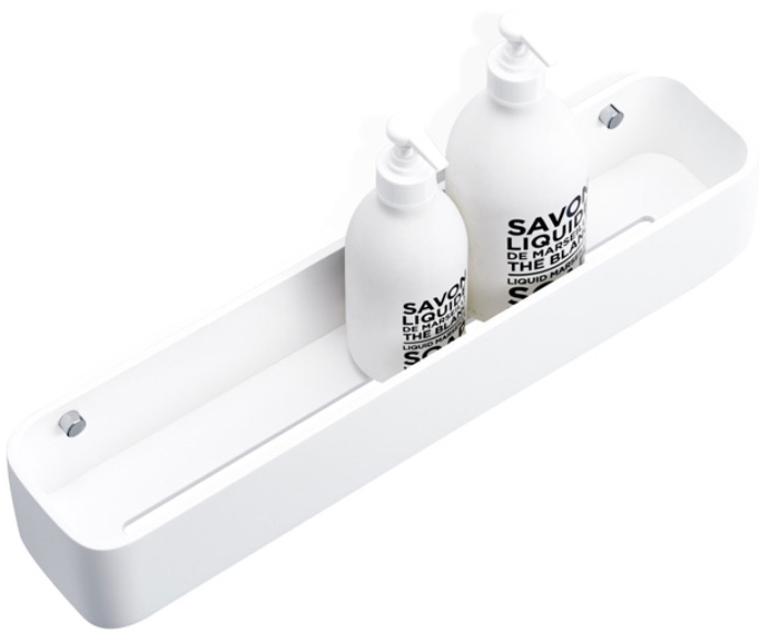 Душевая полочка-контейнер DECOR WALTHER  STONE DCT30   0973954,  7 X 45 X 10 см, искусственный камень Solid Surface, цвет белый матовый/хром