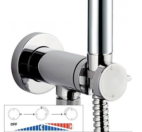 Комплект гигиенический  с прогрессивным смесителем BOSSINI MACAN E37032B.030 с лейкой и шлангом, чёрный матовый