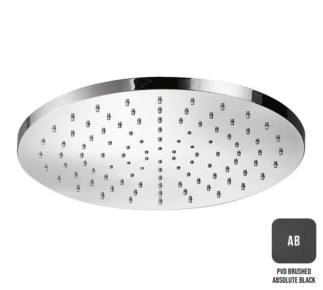 Верхний душ круглый без держателя из латуни ALMAR SHOWER HEAD E044040.AB 300 мм х 300 мм, цвет Absolute Black