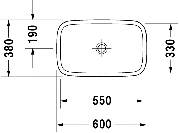 Раковина встраиваемая сверху Duravit durastyle 0349600000 60х38см