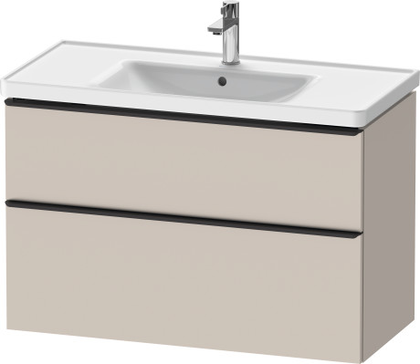 Тумба подвесная под раковину DURAVIT D-Neo DE435609191 984 мм х 452 мм, с выдвижным ящиком и выдвижным отделением, серо - коричневый матовый