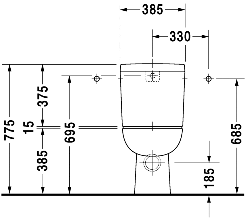 Напольный комбинированный унитаз Duravit D-Code 21180900002 белый