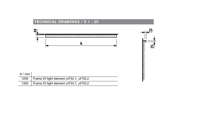Подсветка для зеркала горизонтальная  Laufen  Frame 25   4.4753.1.900.007.1, 130 см,  корпус алюминий, без переключателя
