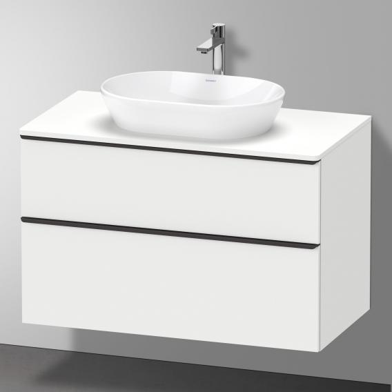 Тумба подвесная под раковину DURAVIT D-Neo DE4968041818 550 мм х 1000 мм, с двумя выдвижными ящиками и консолью, белый матовый
