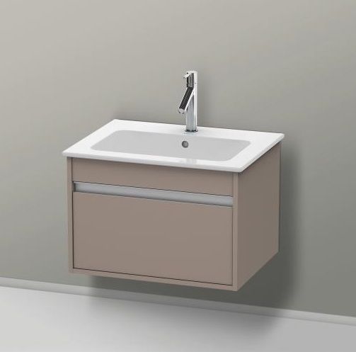Тумба подвесная под раковину Duravit Ketho KT 6418 43 с одним выдвижным ящиком, базальт матовый