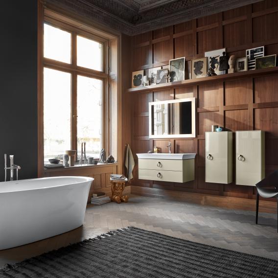 Тумба подвесная DURAVIT White Tulip WT43520H3H3 458 мм х 984 мм, с двумя выдвижными ящиками, с ручками, тёмно - серый глянцевый