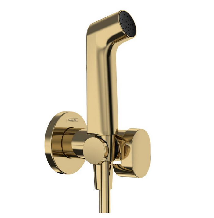 Гигиенический комплект HANSGROHE Bidette S 1 jet 29232990 со шлангом и держателем, цвет Полированное золото