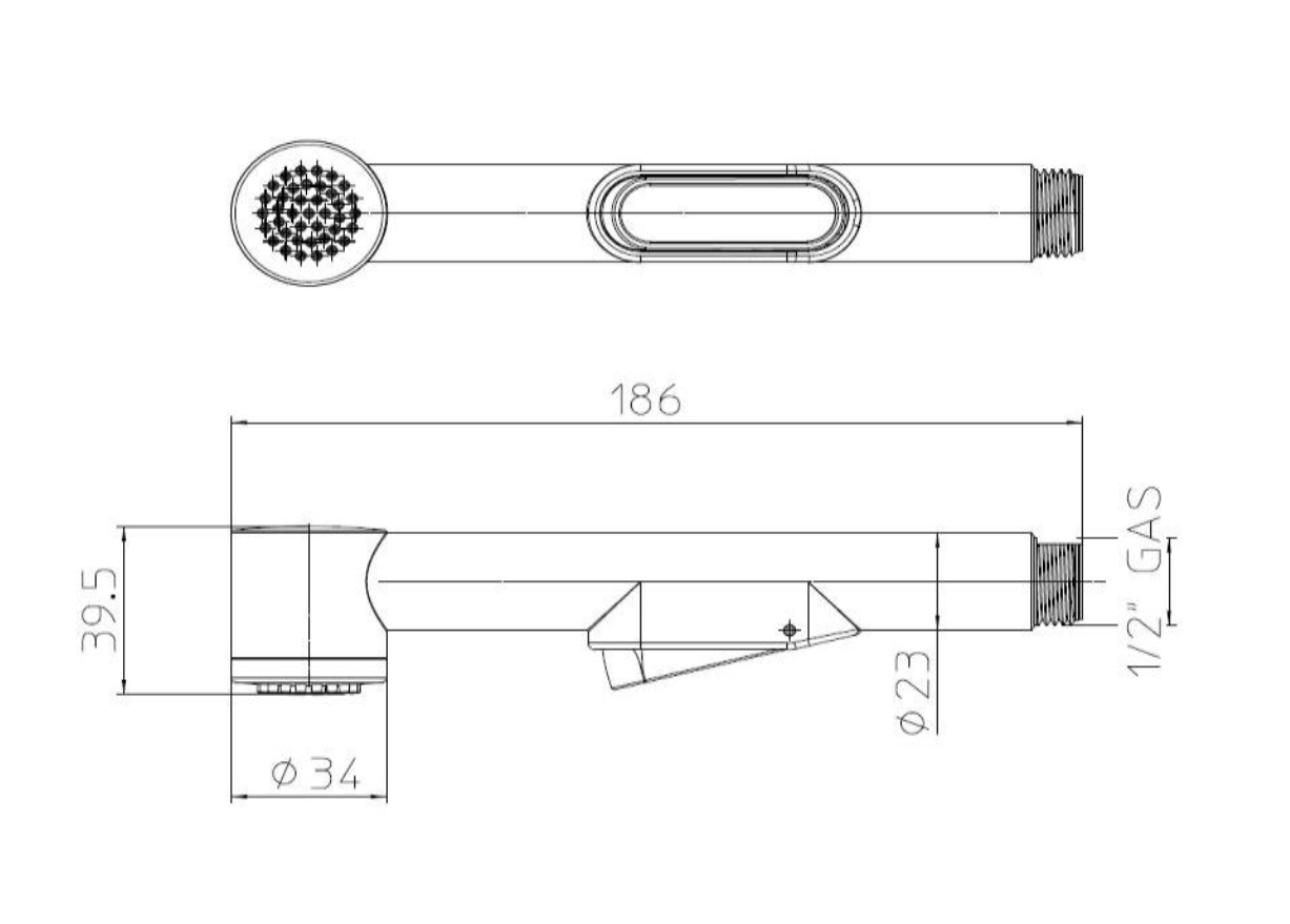 Гигиеническая лейка с кнопкой подачи воды Bossini Macan B00490 хром