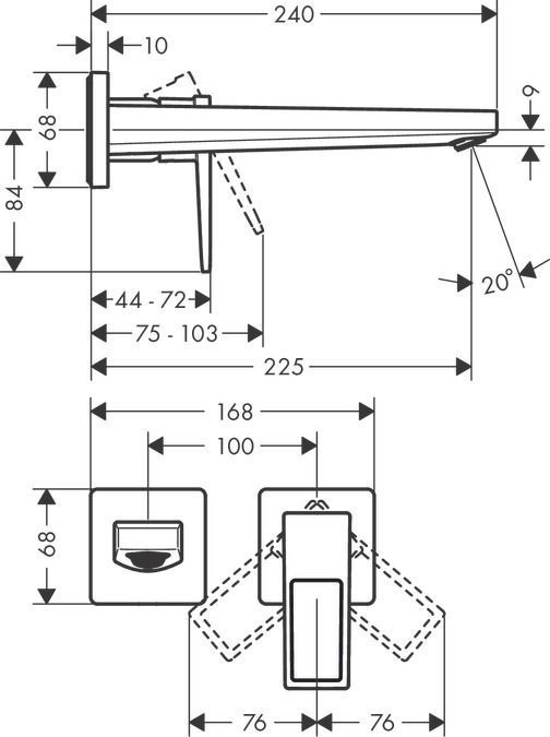Смеситель для раковины настенный Hansgrohe Metropol 74526000 Хром