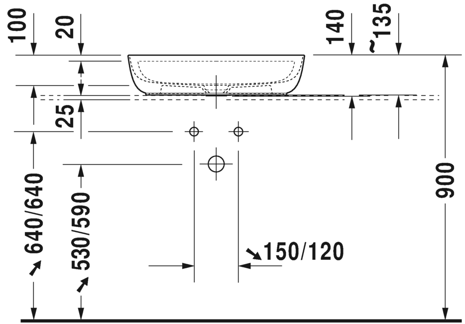 Раковина встраиваемая сверху Duravit Luv 0380600000 60х40см