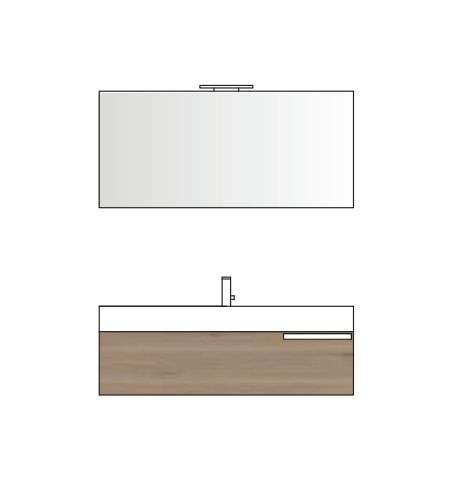 Тумба подвесная для раковины BMT MERCURY 934 109 ODE 01 050  1200х300х450 мм, с 1 выдвижными ящиками, белый гляцнвый