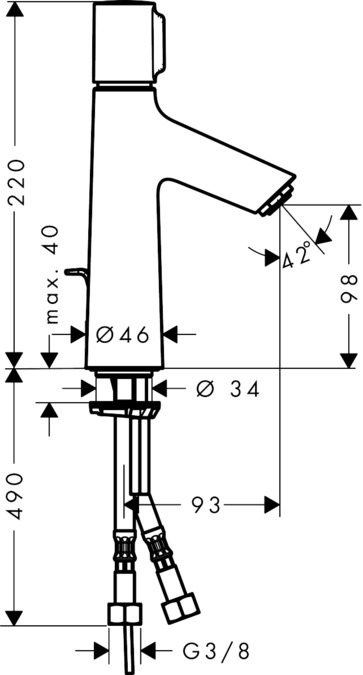 Смеситель для раковины с донным клапаном Hansgrohe Talis Select S 72042000 Хром