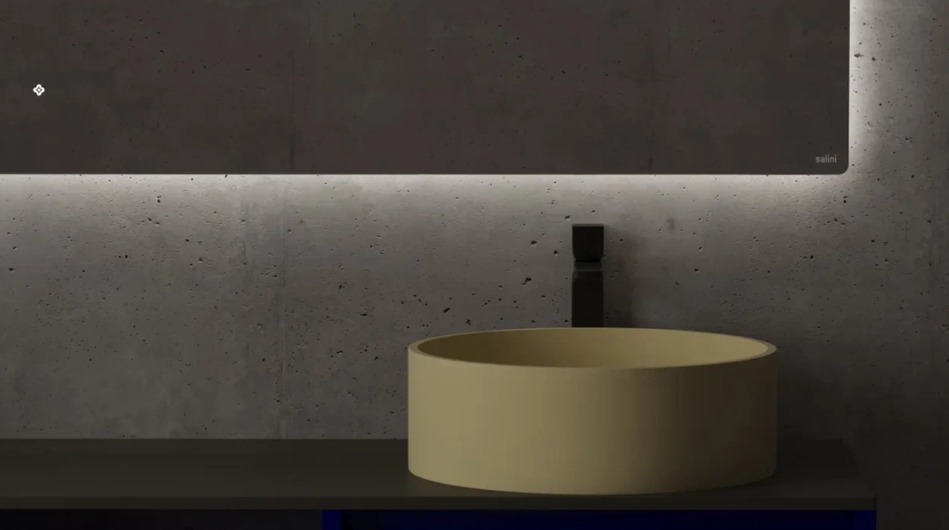 Зеркало с LED - подсветкой и подогревом SALINI OMBRA 27M021670BH 700х1600х25мм, с сенсорным включателем, цвет Серый