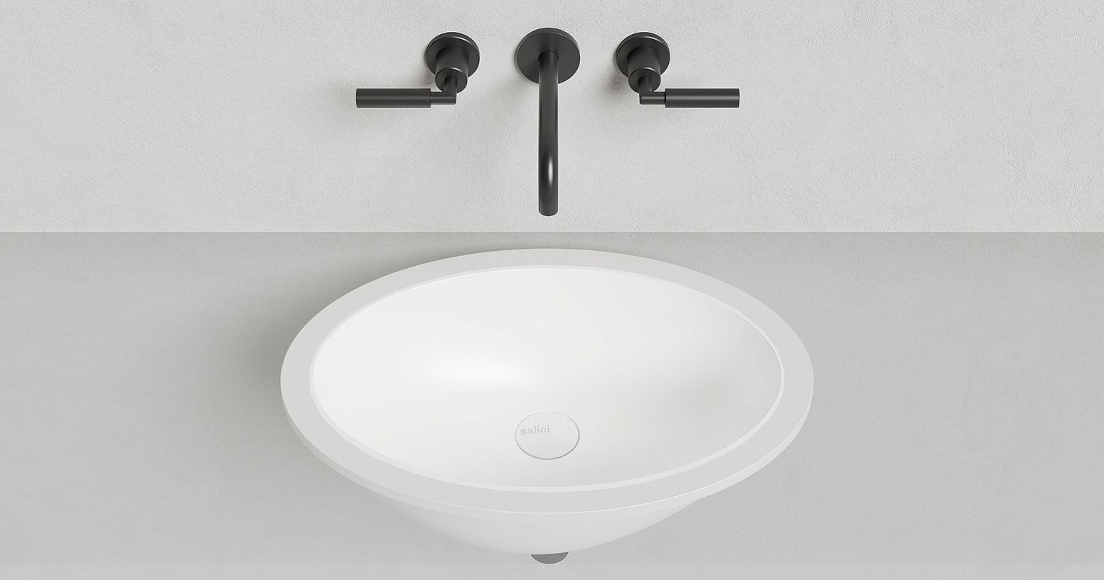 Раковина встраиваемая под столешницу овальная SALINI MAREA 12 1101109G 545х375х187мм, S-Sense, без донного клапана, цвет Белый глянцевый