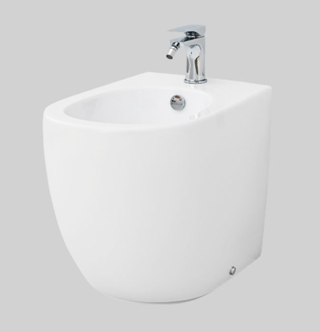 Биде напольное ARTCERAM FILE 2.0 FLB002 01 30 370 мм х 520 мм, с отверстием под смеситель, с переливом, белый глянцевый