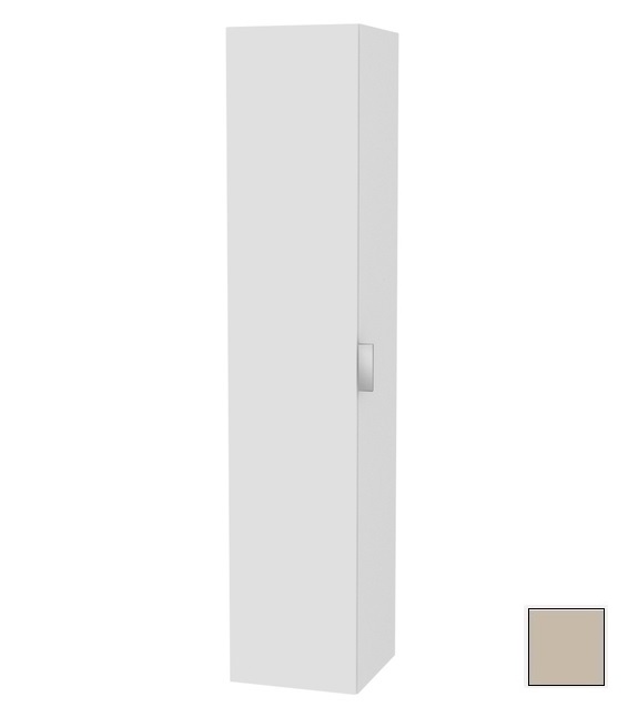 Шкаф - пенал высокий подвесной KEUCO EDITION 11 31331 280001 петли слева, 3 стеклянные полки, с бельевой корзиной, корпус матовый лак/фасад матовое стекло, кашемир