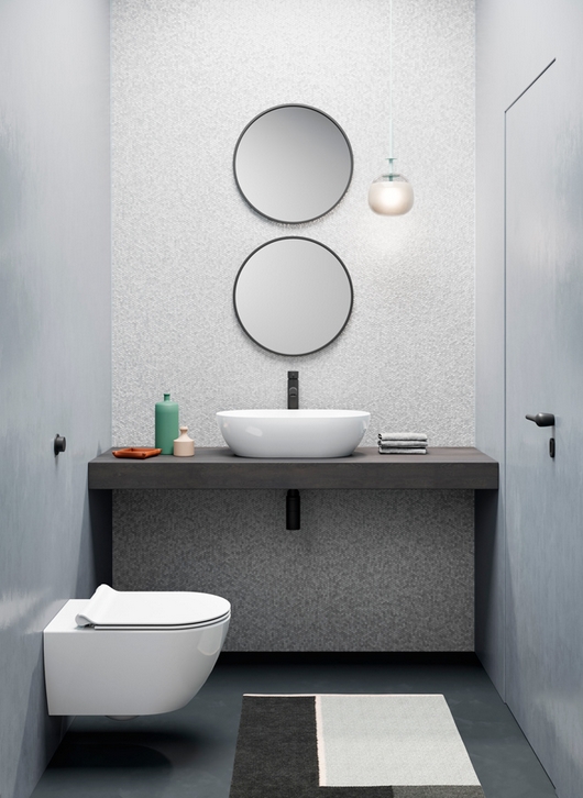 Раковина-чаша накладная GSI PURA 883411 600 мм х 370 мм, без отверстия под смеситель, без перелива, белый глянцевый