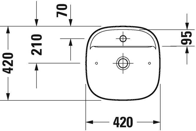 Раковина накладная DURAVIT ZENCHA 2374423271 420 мм х 420 мм, без перелива, с площадкой и отверстием под смеситель, белый шелковисто-матовый