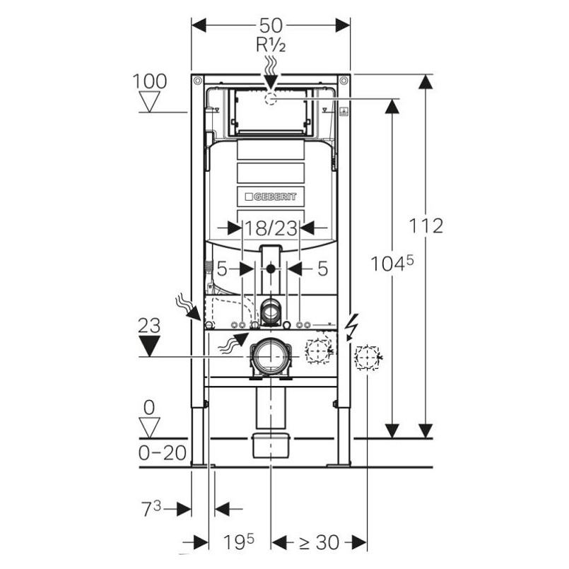 Инсталляция для подвесного унитаза Geberit Duofix 111.300.00.5 UP320 