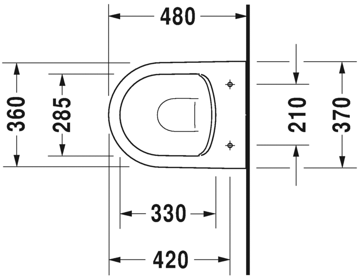 Унитаз подвесной Duravit Me by Starck Rimless 2530092000 с вертикальным смывом, безободковый, с креплением Durafix, с покрытием HygieneGlaze, белый