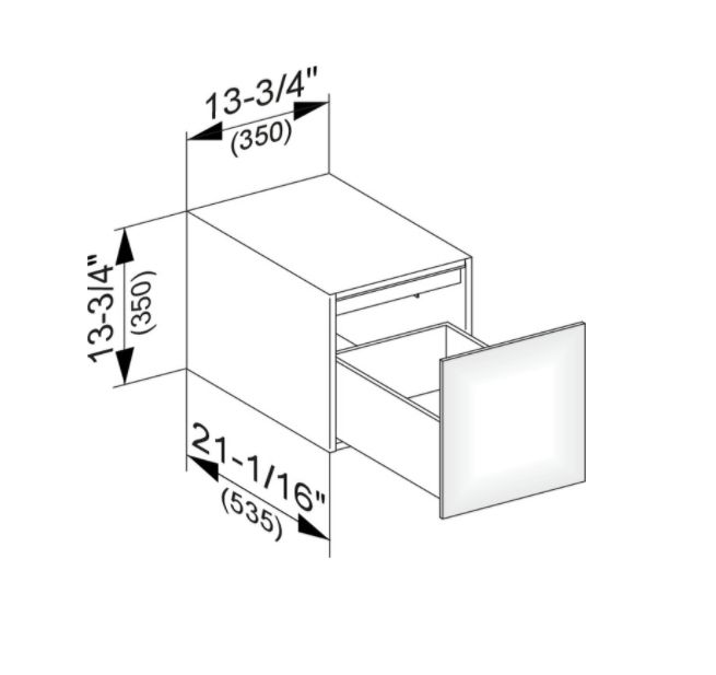 Тумба боковая подвесная KEUCO EDITION 11 31320 570100 с одним выдвижным фронтом, с внутренней светодиодной подсветкой, корпус матовый лак/фасад глянцевое стекло, чёрный