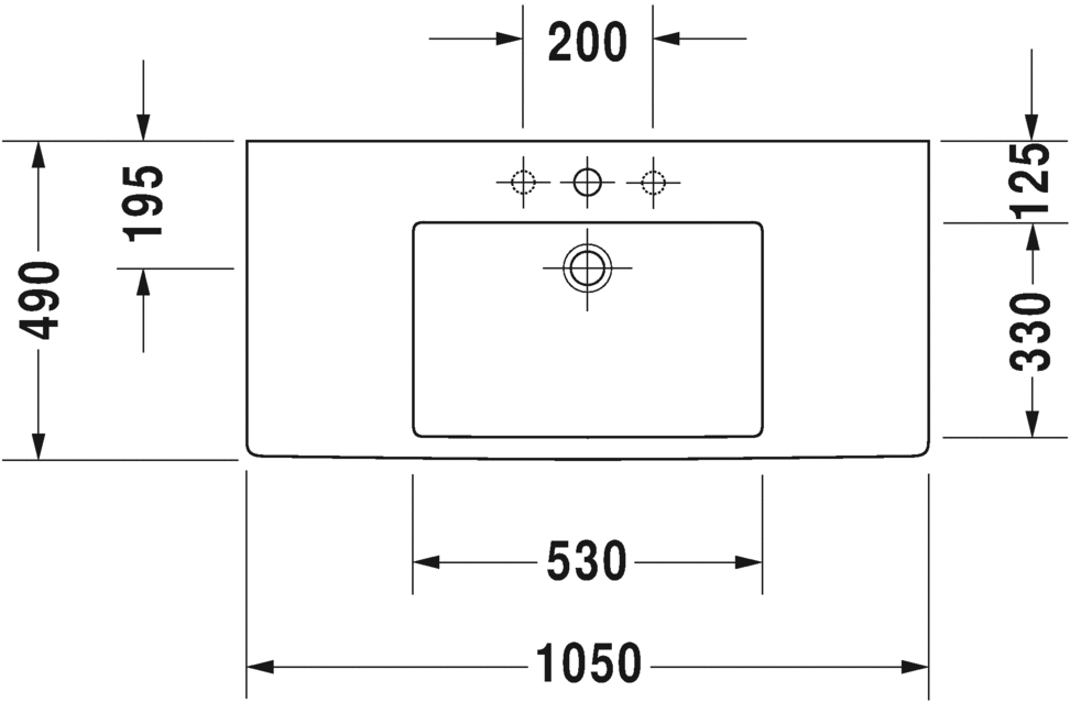 Раковина для мебели  Duravit Vero 0329100000 105х49 см