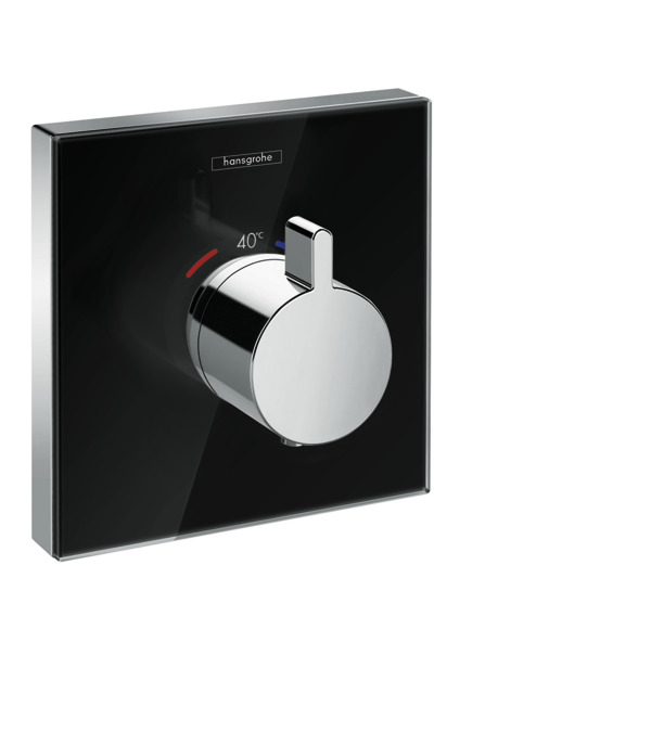 Смеситель для душа с термостатом Hansgrone ShowerSelect Glass 15734600 черный, хром