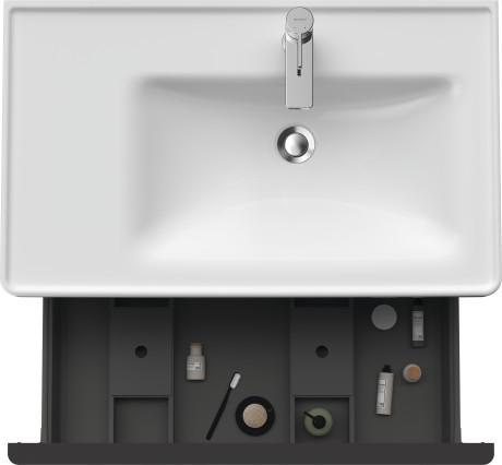 Тумба подвесная под раковину DURAVIT D-Neo DE425505353 784 мм х 452 мм, с одним выдвижным ящиком, каштан тёмный